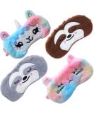 4 Pack Unicorn Sleeping Mask for Girls Soft Plush Blindfold Cute Unicorn Horn Alpaca Cat Sloth Sleep Masks Eye Cover Eyeshade for Kids Teens Women Plane Travel Nap Night Sleeping - Buy Online on GoSupps.com