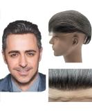 NLW European Human Hair Toupee for Men | 10x8 Soft Fine French Lace | Straight Hair Replacement System (Color #1B20) - Buy Online on GoSupps.com