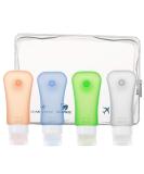 Moko Travel Bottles Set - 4 PCS BPA-Free Silicone Leak-Proof Refillable 3.1 oz Travel Bottles for Shampoo & Toiletries - Buy Online on GoSupps.com