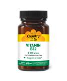 Country Life Vitamin B12 Supports Energy & Red Blood Cell Production 1000mcg 60 Tablets Certified Gluten Free Certified Vegan Certified Halal - Buy Online on GoSupps.com