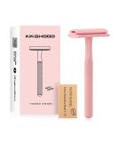 Double Blade Razor for Men and Women Metal Single Blade Razor with 10 Blades Pink - Buy Online on GoSupps.com