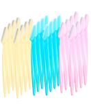 24-Piece Eyebrow Razor Shaper Trimmer Set for Women and Men - ACKLLR Green Pink Yellow - Buy Online on GoSupps.com
