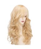 Buy Fengq 60cm Long Blonde Wigs | Synthetic Wavy Wig with Ponytail for Cosplay & Parties - Heat Resistant Gold Hair - Buy Online on GoSupps.com