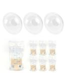 3-Pack Breastfeeding Bra & Nipple Protection with Milk Collectors & 6 Storage Bags | Best for Breast Milk Preservation - Buy Online on GoSupps.com