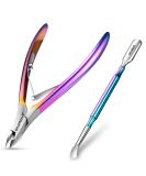 Cuticle Trimmer with Cuticle Pusher Cuticle Nipper Professional Stainless Steel Cuticle Cutter Sharp Durable Pedicure Manicure Tools for Fingernails and Toenails Colored - Buy Online on GoSupps.com