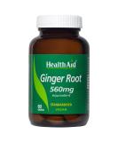 HealthAid Ginger Extract 560mg 60 Tablets - Natural Digestive Support - Buy Online on GoSupps.com