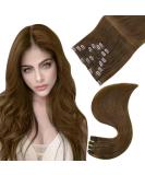 Easyouth Clip in Human Hair Extensions - Medium Brown 12 Inch 70g 7Pcs - #4 - Buy Online on GoSupps.com