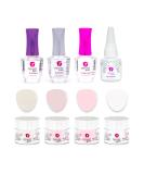 Revel Nail Starter Dip Powder Kit - 4 Color Manicure Set with Dip Powder and Liquid - French Fabulous - Buy Online on GoSupps.com