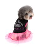 Ranphy Rhinestone Princess Dog Dress - Lace Tutu Vest Skirt for Small Dogs & Cats - Stylish Girl Clothes in Pink & Black - Buy Online on GoSupps.com