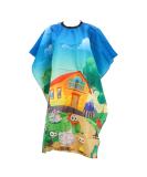 Solustre Blue Animal Cartoon Hairdresser Apron - Cute Baby Haircut Barber Cape for Home Salon & Professional Use - Buy Online on GoSupps.com