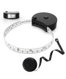 LYTOWN Upgraded Body Tape Measure Set for Weight Loss, Fitness, Bodybuilding, and Muscle Gain - Lock Pin, Retractable Button, Soft Sewing Tape - Measures Body Circumferences - 60Inch/150cm - 2Pcs Black - Buy Online on GoSupps.com