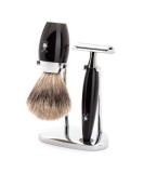 M HLE KOSMO Black 3-Piece Fine Badger Safety Razor Shaving Set - Premium International Shipping - Buy Online on GoSupps.com