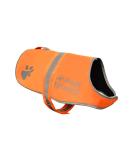 High Visibility Reflective Light Fleece Dog Coat - 5 Sizes Leash Hole Safe for Outdoor Activities - Orange - Buy Online on GoSupps.com