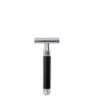Shop Edwin Jagger DE86RCBL Ebony Rubber Coated Chrome Plated DE Safety Razor - Premium Closed Comb for Perfect Shaves | International Shipping Available - Buy Online on GoSupps.com