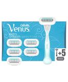 Buy Gillette Venus Extra Smooth Sensitive Razor for Women | Moisture Strip & 6 Razor Blades - International Shipping Available - Buy Online on GoSupps.com