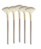 Slim Soft Facial Fan Brush,Makeup Cosmetic Multi Use, Mask Acid Applicator for Glycolic Peel Masques,Chemical Peel Brush,Pack of 5 black - Buy Online on GoSupps.com