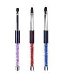 Ycyan 3Pcs Oval Gel Nail Brush Set - Rhinestone Handle Nail Art Tools for Polygel & UV Builder Gel Nails - Sizes 6/8/10 - Buy Online on GoSupps.com
