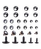PandaHall Resin Safety Eyes 100pcs for Amigurumi & Crafts - Black Stuffed Teddy Bear Eyes in 5 Sizes (8/10/12/14/16mm) with Washers - 100 Pack - Buy Online on GoSupps.com