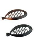 Parcelona French Effortless Mini Small Pair of Brown Tortoise Shell N Black Banana Hair Clip for Fine Hair - Buy Online on GoSupps.com