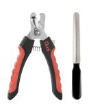 Dudi Pet Claw Scissors for Dogs Cats & Small Animals - Safety Nail Scissors Set with Grinder - Large Black/Red - Buy Online on GoSupps.com