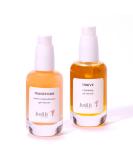 JustUs Skincare Transform Serum & Thrive Oil Duo - Anti-Aging Nourishing Hydrating - Vitamin C Hyaluronic Acid Bakuchiol - 30ml/1oz - Cruelty-Free - Buy Online on GoSupps.com