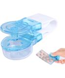 Blue Portable Pill Taker Pill Punch with Container Pill Punch Pill Press Button Pill Squeezer Squeezer Squeeze Aid for Blister Packs Personal Pill Organizers - Buy Online on GoSupps.com