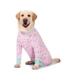 Rehabilitation Suit for Medium & Large Dogs | Breathable Full Body Pajamas - Post-Op Skin Protection & Comfort in Pink - Buy Online on GoSupps.com