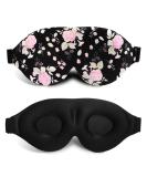 3D Contoured Cup Sleep Mask - Adjustable Straps, Super Soft Eye Mask for Women Men, Ideal for Sleeping, Travel, Yoga - Peony Flower Design - Buy Online on GoSupps.com