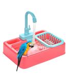 cypressen Bird Bath for Parrots Bird Cage Accessories Shower Box with Faucet Food Container for Birds Parrots Budgies - Buy Online on GoSupps.com
