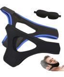 Veralabs Airflow Jaw Strap - Adjustable Breathable Anti-Snoring Chin Strap for Men & Women | Effective Sleep Solution (Black+Blue - Buy Online on GoSupps.com