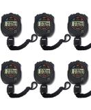 6 Pack Multi-Function Electronic Digital Sport Stopwatch Timer with Large Display - Ideal for Sports & Fitness Coaches - Buy Online on GoSupps.com