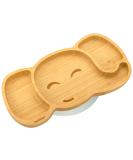 Nohla - Ezra The Elephant Bamboo Baby Weaning Plate | Spill-Proof Suction Base | 6+ Months | 100% Bamboo & FDA Silicone | BPA-Free | Grey - Buy Online on GoSupps.com