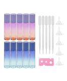 10ml Roll On Bottle Set - 10Pcs Gradient Glass Vials with Funnels & Droppers for Essential Oils & Perfumes | Purple & Blue Gradient - Buy Online on GoSupps.com