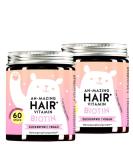 2 -person pack biotin high dose 5000 g + zinc - gummy bears for normal hair growth - skin hair nails complex - vegan sugar -free hair vitamins - 120st for 4 months - Bears with benefits 60 pieces (2 Pack) - Buy Online on GoSupps.com