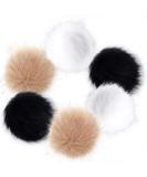 6PCS 4 Inch Faux Fur Pom Poms for Hats, Crafts, and More | Multi-color Fluffy Pompoms with Elastic Loop - Buy Online on GoSupps.com