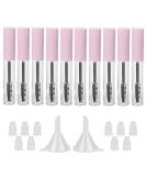 GTHER 10PCS 10ML Empty Mascara Tube Bottle - DIY Eyelash Growth Oil Container Set with Wand, Inserts, Funnels, Cap - Matte Pink - Buy Online on GoSupps.com
