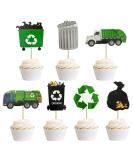 Garbage Truck Birthday Party Supplies Garbage Truck Cupcake Toppers for Trash Truck Waste Management Recycling Party Supplies - Buy Online on GoSupps.com