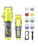 Hair Trimmer Kit for Men - Professional Rechargeable Barber Set with LED Display | Quiet & Long-Lasting Bald Fade Clippers (Yellow) - International Shipping Available - Buy Online on GoSupps.com
