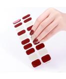 Gel Nail Strips Semi Cured - Claret-Red Glitter Mix Color Gel Nail Wraps - 20pcs Long Lasting Gel Nail Polish Strips With Nail File & Wooden Cuticle Stick (Glitter Red) - Buy Online on GoSupps.com