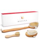 Natural Bristle Dry Brushing Body Spa Set with Face Cleansing Brush - Lymphatic Drainage & Cellulite Massager for Radiant Skin - Buy Online on GoSupps.com