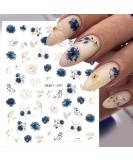Blue Butterfly & Floral Nail Stickers - 6 Sheets - Buy Online on GoSupps.com