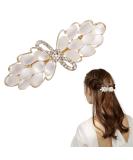 Rhinestone Cat-eye Barrette Beige Hair Clip | Elegant Shiny Hair Slide Decoration - Buy Online on GoSupps.com