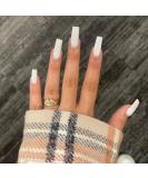 Kamize Extra Long White Press on Nails | 24PCS Square Acrylic Full Cover False Nails for Women & Girls - International Shipping Available - Buy Online on GoSupps.com