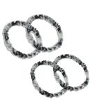 Parcelona Set of 4 Chenille Ponytail Elastic Hair Ties | Non-Slip & Metal-Free Hair Accessories for Women - Gray-Black - Buy Online on GoSupps.com