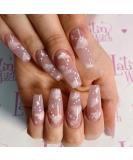 Sethexy Long Ballerina Clouds False Fingernails - Glossy Coffin Nail Tips 24 Art Press Nails for Women & Girls - Sky Pink Rosa2 - Buy Online on GoSupps.com