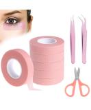 Pink Lash Tape Kit: 6 Rolls Breathable Micropore Fabric Adhesive Tape with Tweezers and Scissors - for Eyelash Extensions - Buy Online on GoSupps.com