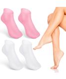 Noverlife 2 Pairs Silicone Moisturizing Socks Softening Dry Cracked Feet Rough Skins & Anti Slip Aloe Socks for Dry Cracked Feet Women, Calluses, Spa Gel Socks Foot Care After Pedicure - Pink & White - Buy Online on GoSupps.com