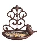 Esschert Design Cast Iron Wall Feeding Bowl - 18x10x18 cm Bird Bath for Outdoor Use - Buy Online on GoSupps.com