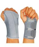 Left Wrist Brace for Carpal Tunnel | Adjustable Compression Sleeve for Pain Relief & Support | Suitable for Arthritis Tendonitis & Sports | Large/X-Large - Gray - Buy Online on GoSupps.com