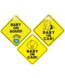 Xpex Waterproof Baby On Board Car Stickers - 3 Piece Set | Suction Cup Warning Shield for Baby Safety - Buy Online on GoSupps.com